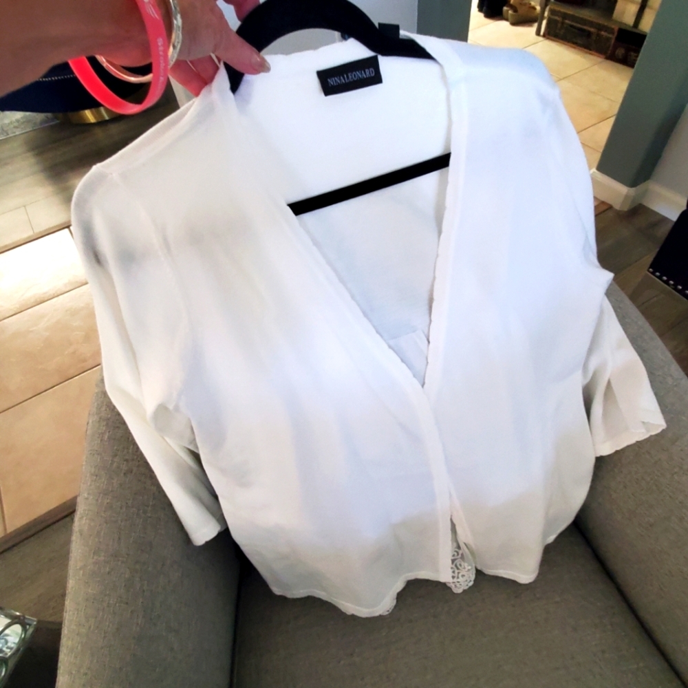 Nina Leonard Sweater Knit Bolero L